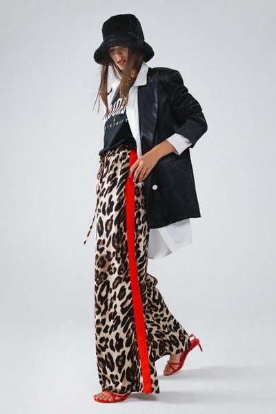 パンツ BEEDEN leopard wide pants Size S 中古・古着通販】BEEDEN (ビーデン) LEOPARD PRINT WIDE