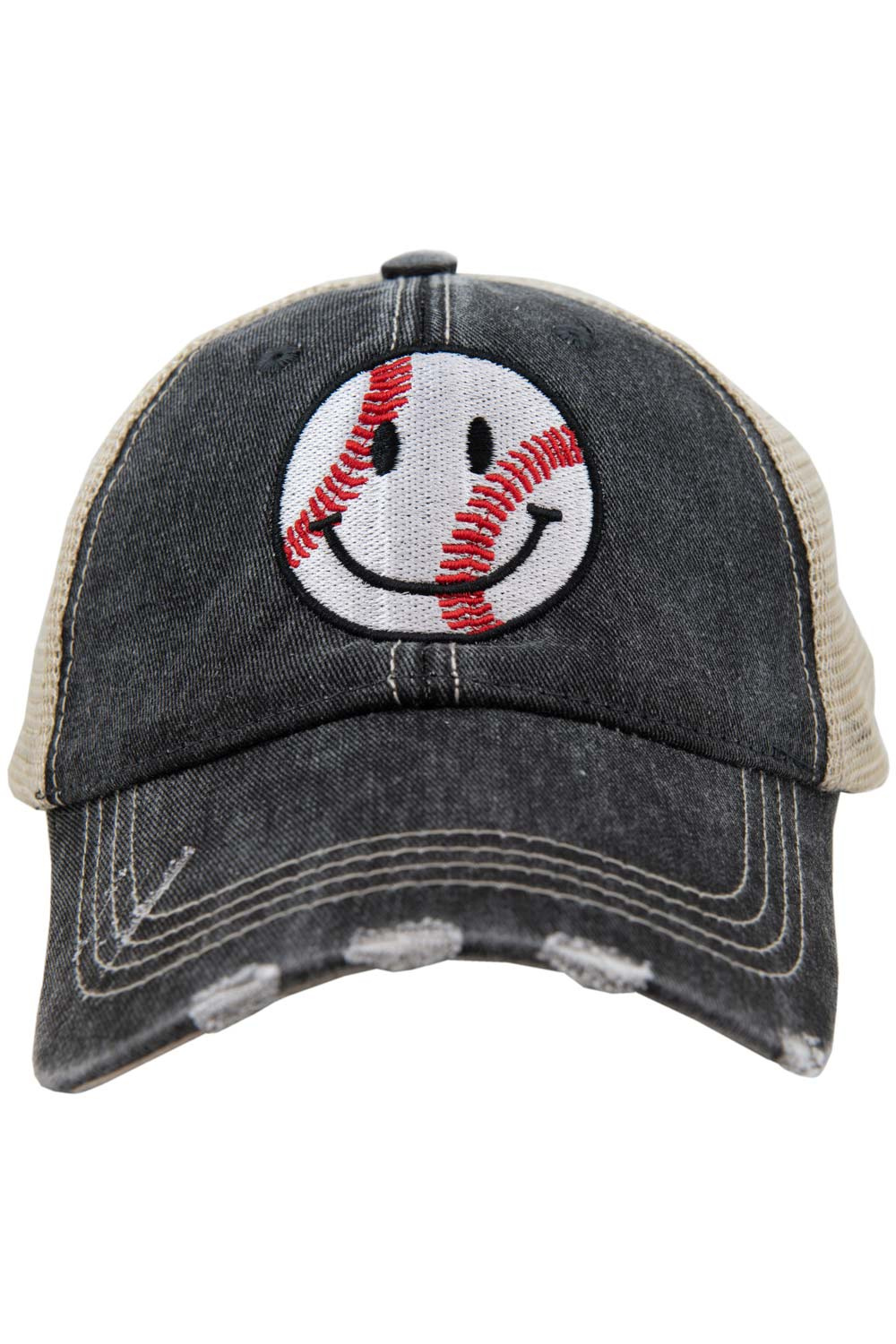 Baseball Happy Face Trucker Hat - PREORDER