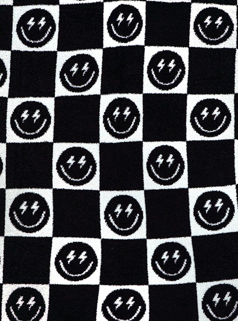 Black & White Smile Bolt Blanket