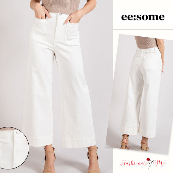Soft Washed Wide Leg Pants | Off White