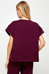 Burgundy Short Sleeve Sweatshirt