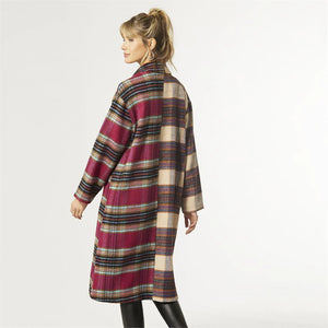 Coco + Carmen Hope Oversized Two-Tone Plaid Trench Coat