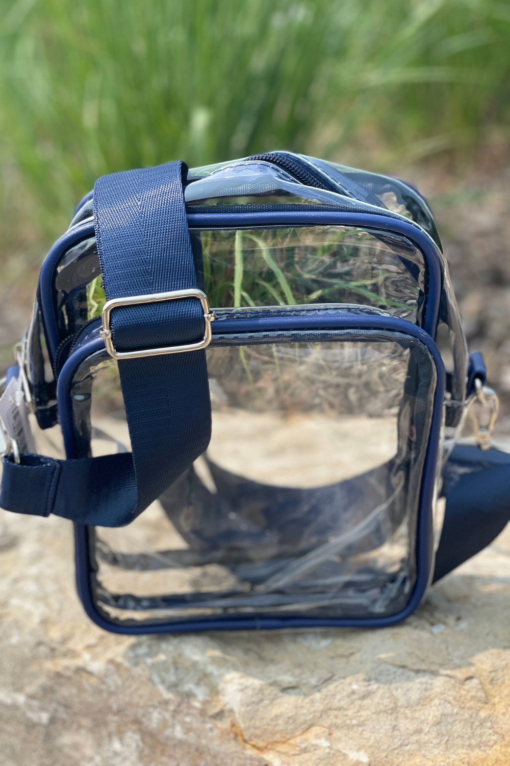 Clear Navy Zip Top Bag