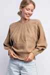 Braided Knit Sweater - Taupe