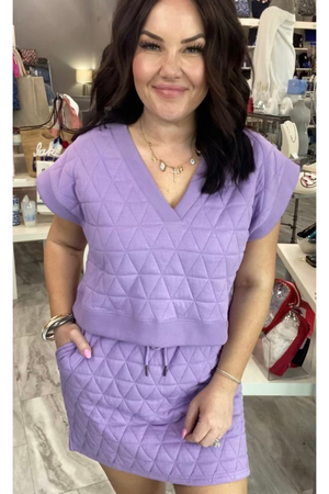 Lavender Textured Short Sleeve Top