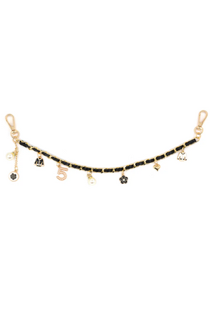 Gold & Black Handbag Charm Chain