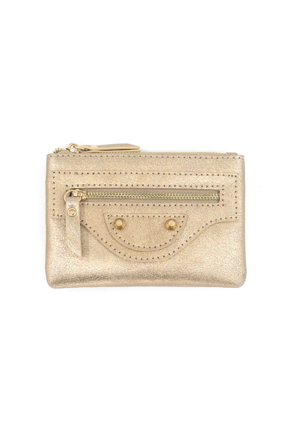 Luxe Mini Zip Wallet | Gold