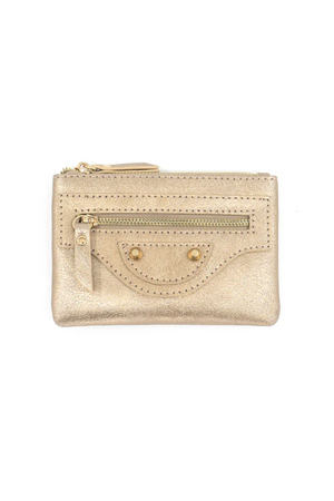 Luxe Mini Zip Wallet | Gold