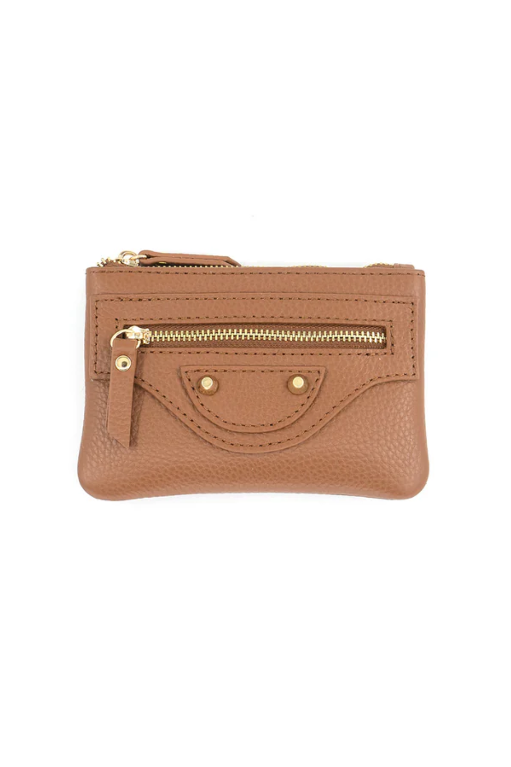 Luxe Mini Zip Wallet | Tan