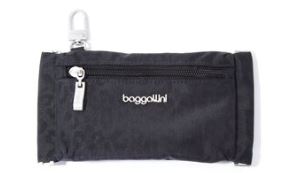 Baggallini On The Go Sunglasses Pouch-Black Cheetah Emboss