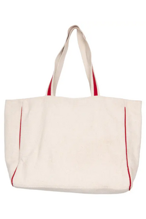 Baseball Oversized Happy Face Canvas Tote Bag | PREORDER