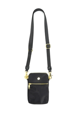 Nylon Cellphone Crossbody | Black