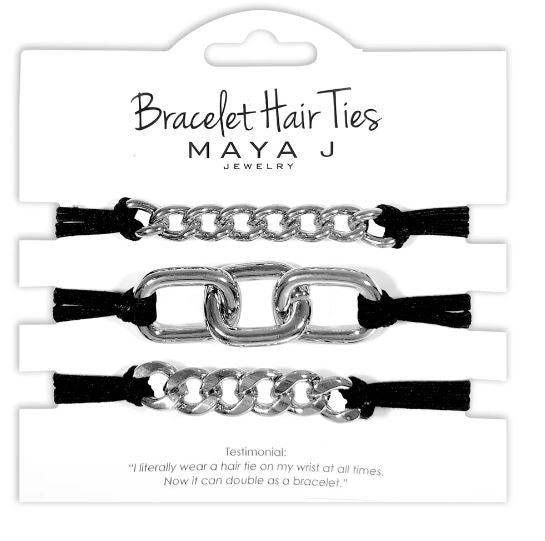 Bracelet Hair Ties Black Silver
