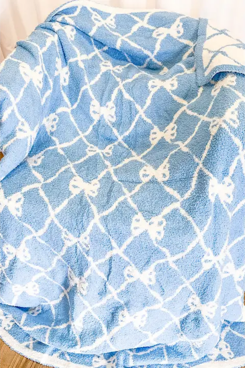 PREORDER - Blue Bow Blanket