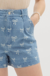 Denim & Bows High Waisted Shorts