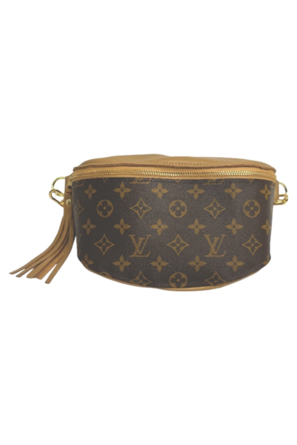 Britt Belt Bag In Bronze Leather | Upcycled LV Full Front