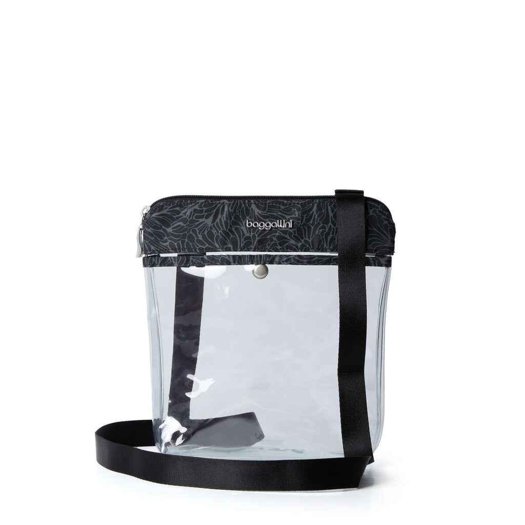 Baggallini Stadium Clear Pocket Crossbody Midnight Blossom