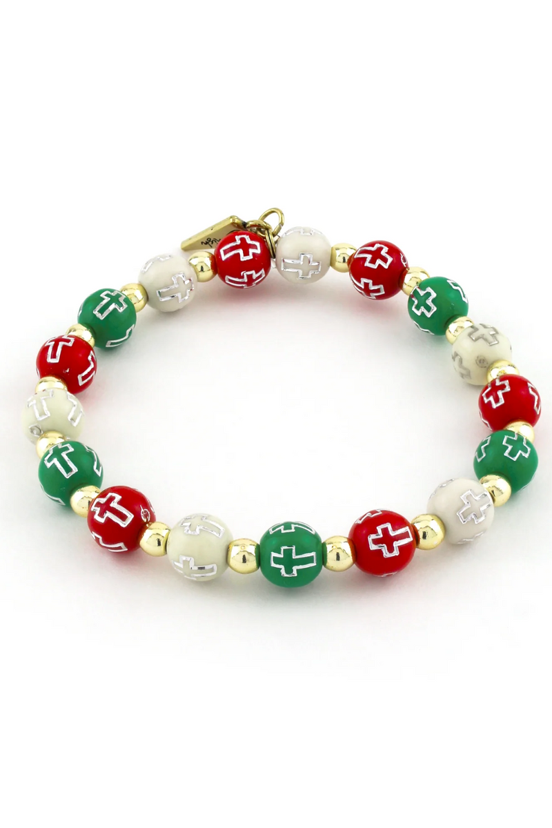 Christmas Cross Bracelet