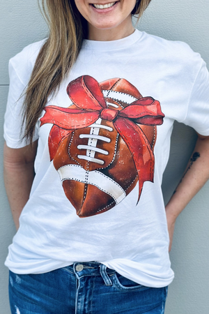 Football Coquette Bow Graphic Tee