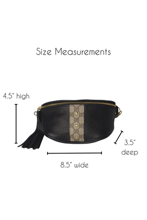 Britt Belt Bag In Black Leather | Upcycled GG