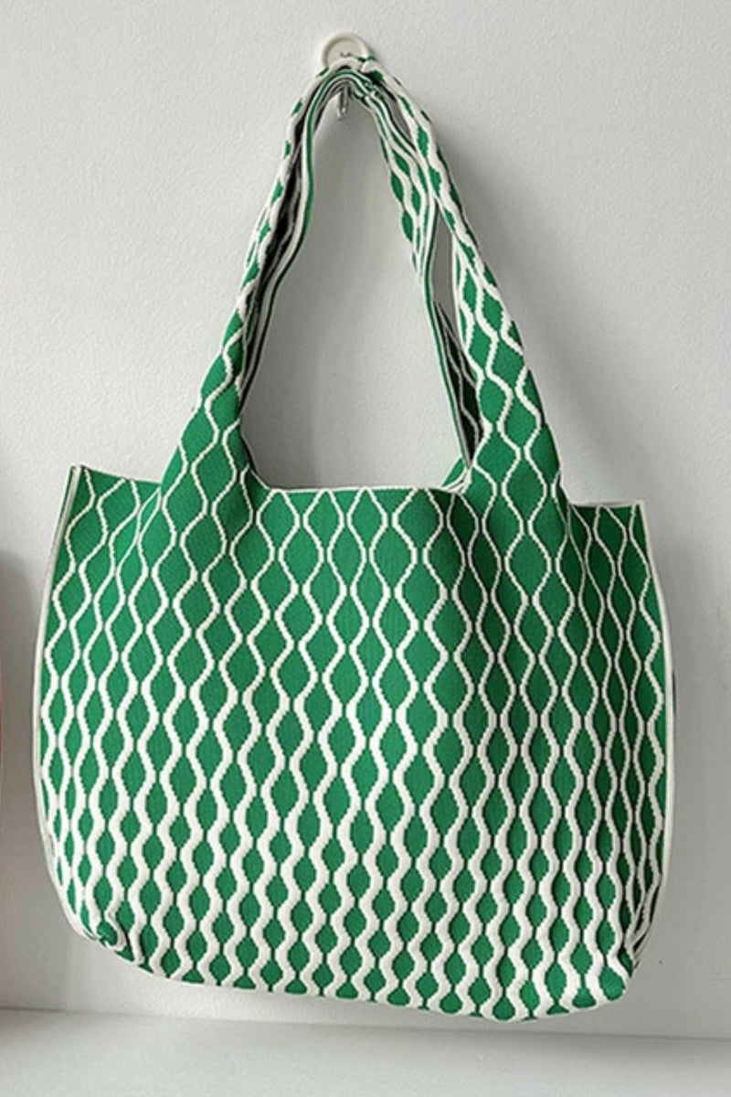 Green Vibe Knit Tote