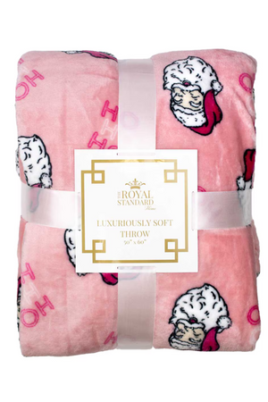 HoHoHo Pink Santa Throw