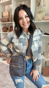 Kedzie Cloud 9 Gray Quilted Crossbody