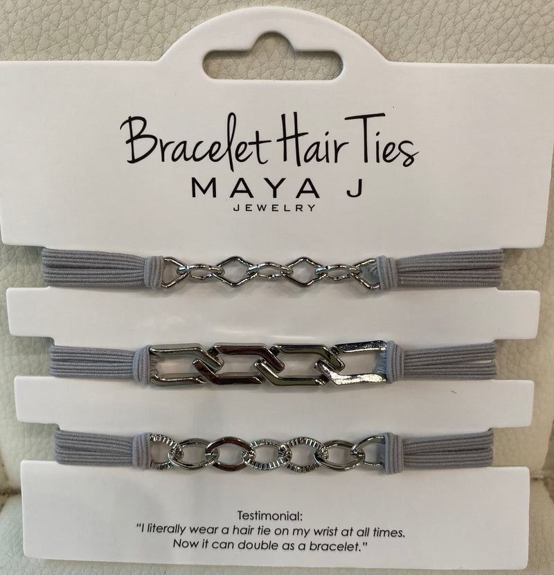 Bracelet Hair Ties Grey Silver