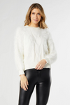 Imani Cable Knit Faux Fur Sweater | Winter White