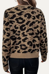 Leopard Tie Front Knit Cardigan