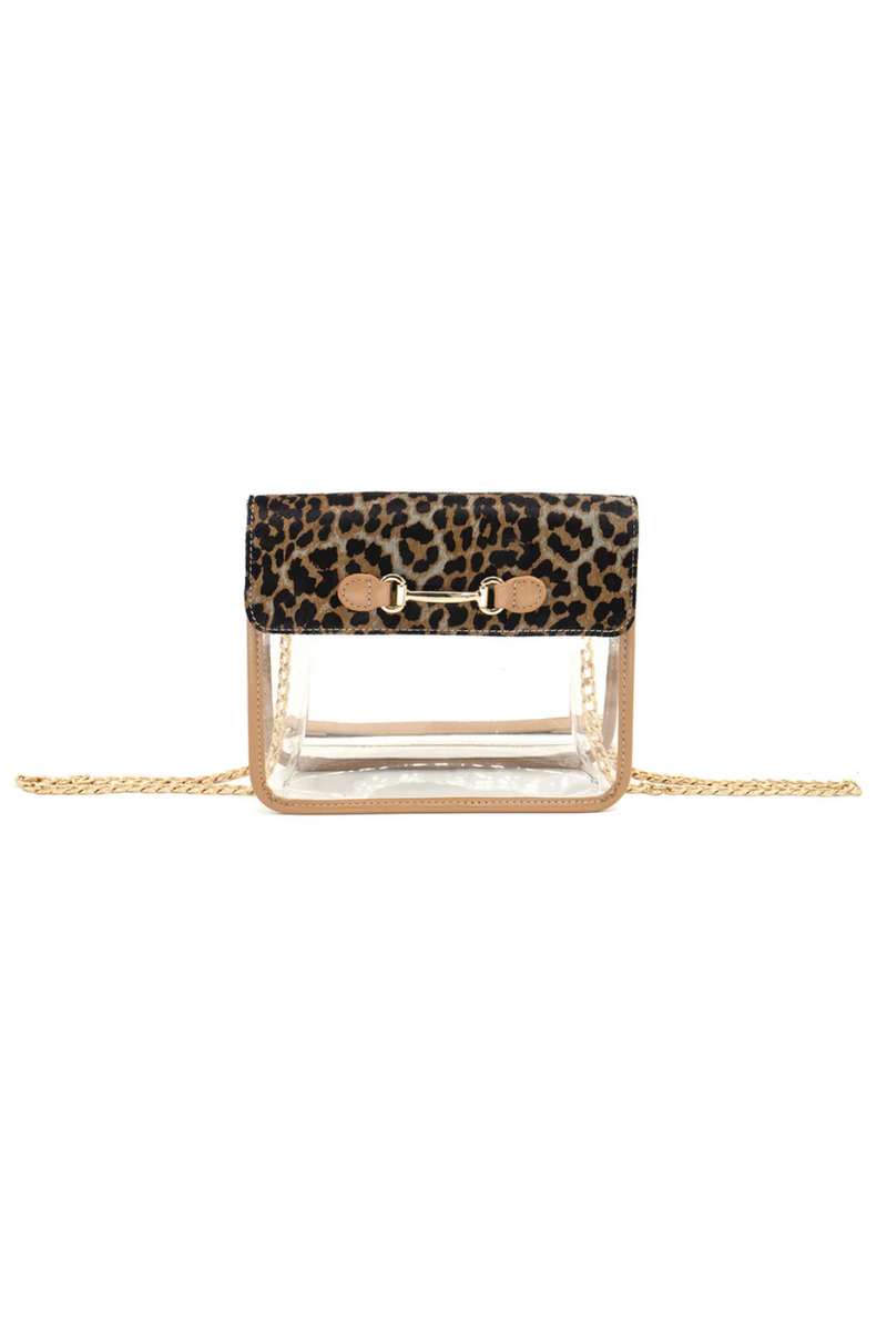 Leopard Luxe Clear Crossbody