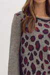 Gray Leopard Luxe Knit Sweater