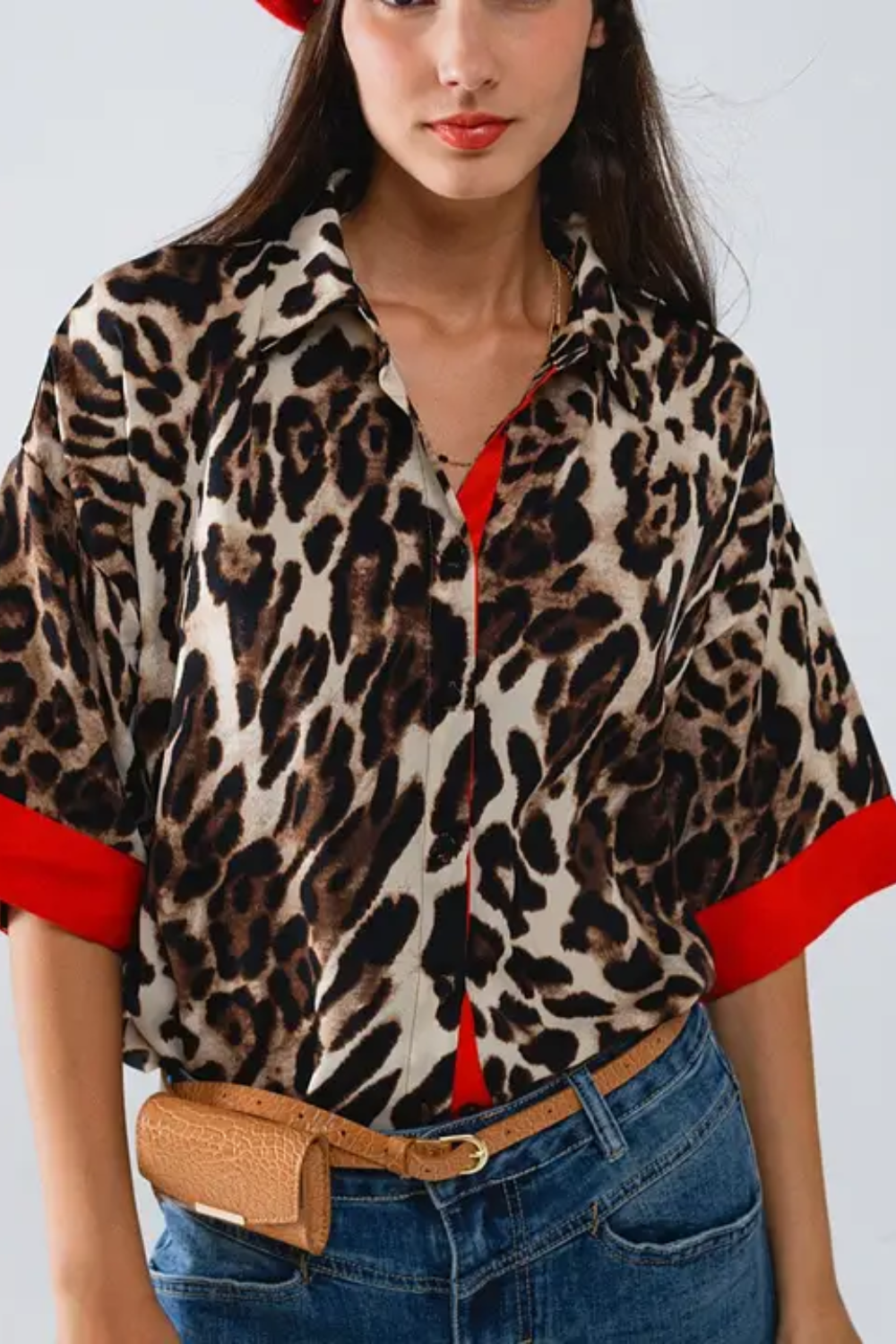 Leopard Button-Up Top