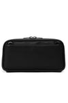 Black pouch with zippers on a white background