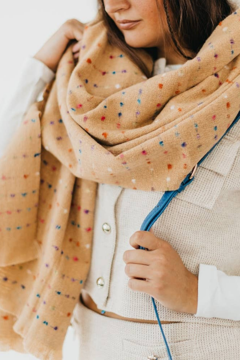 Maeve Multi Color Scarf | Tan