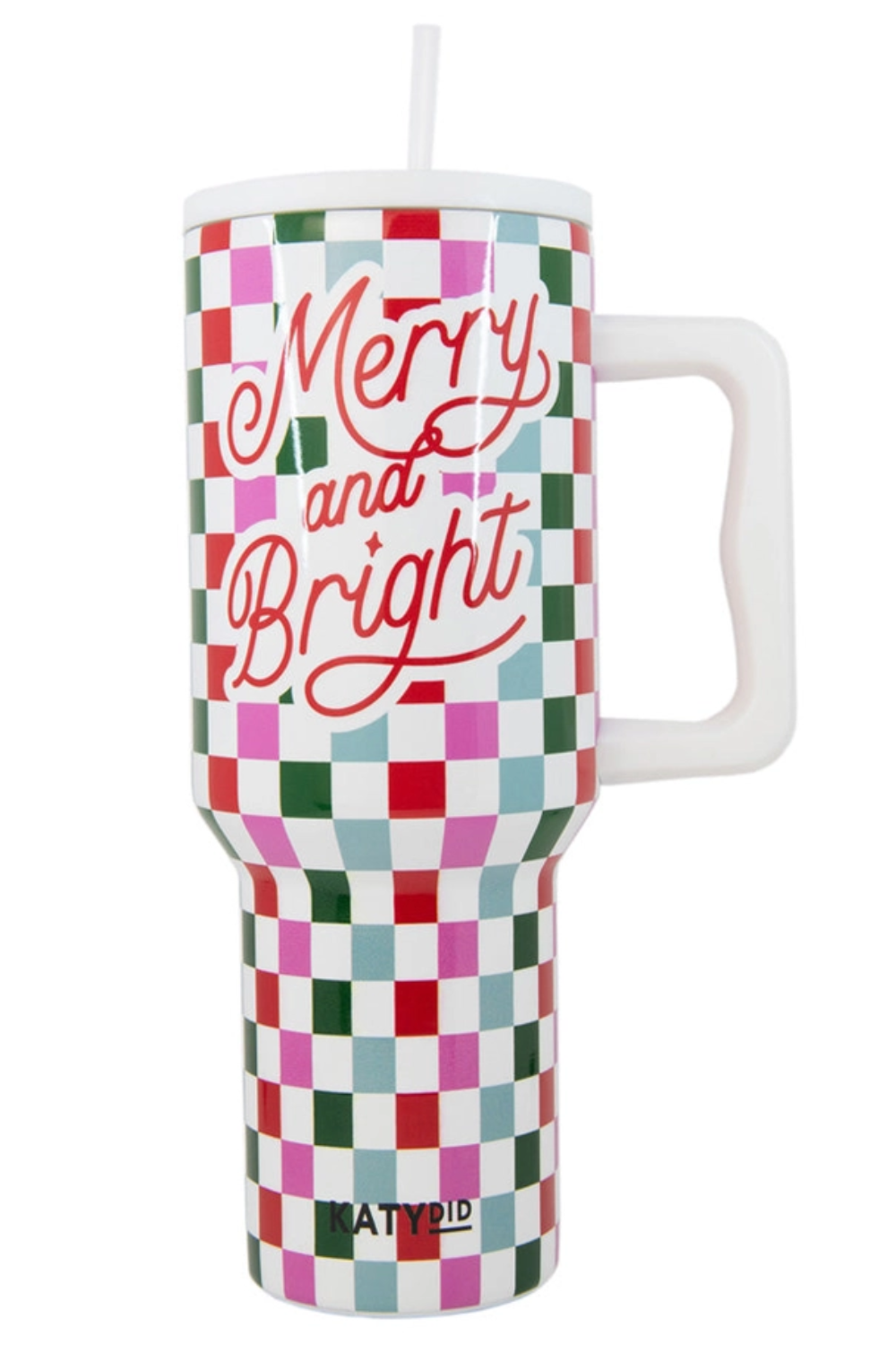 Merry & Bright Checkered Tumbler