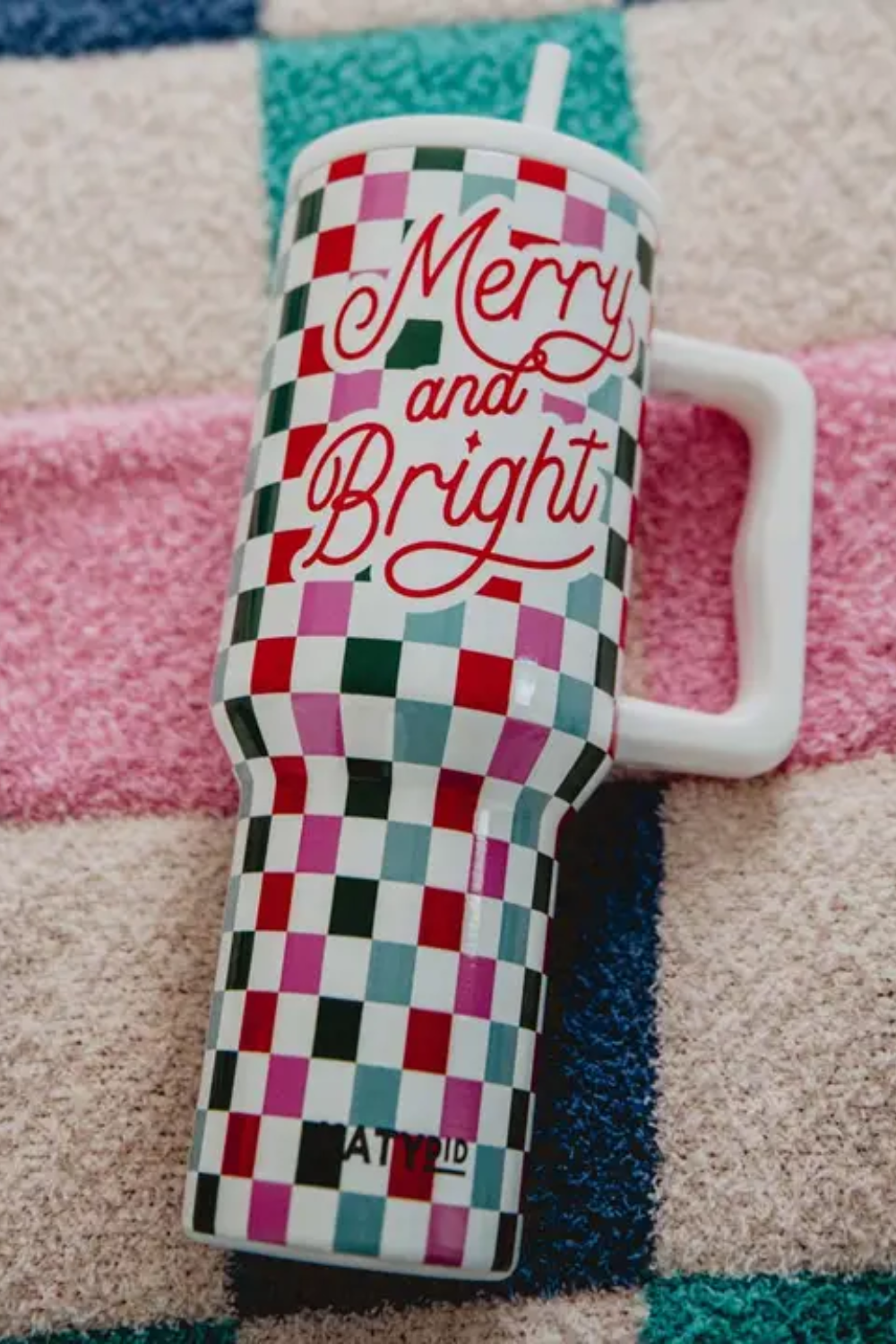 Merry & Bright Checkered Tumbler