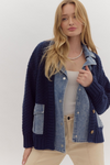 Cozy Vibes Button-Up Cardigan | Navy