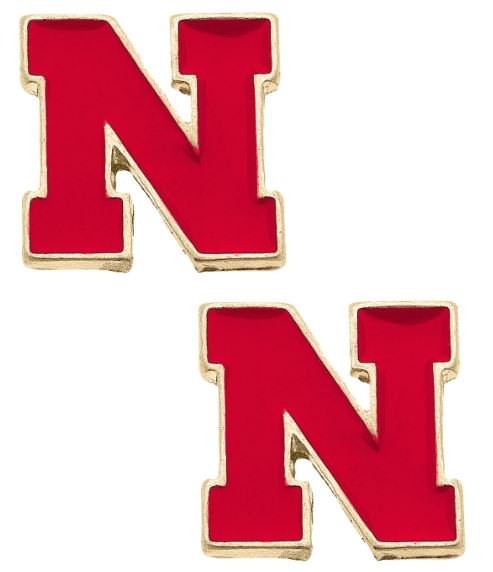 Nebraska Cornhuskers Enamel Stud Earrings