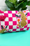 The Molly | Pink Checkered Jaguar Print