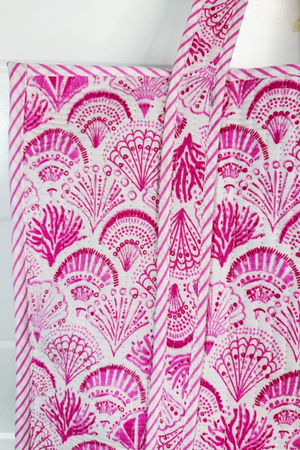 The Audrey | Pink Seashells Tote Bag
