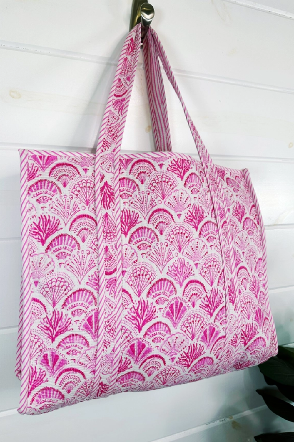 The Audrey | Pink Seashells Tote Bag