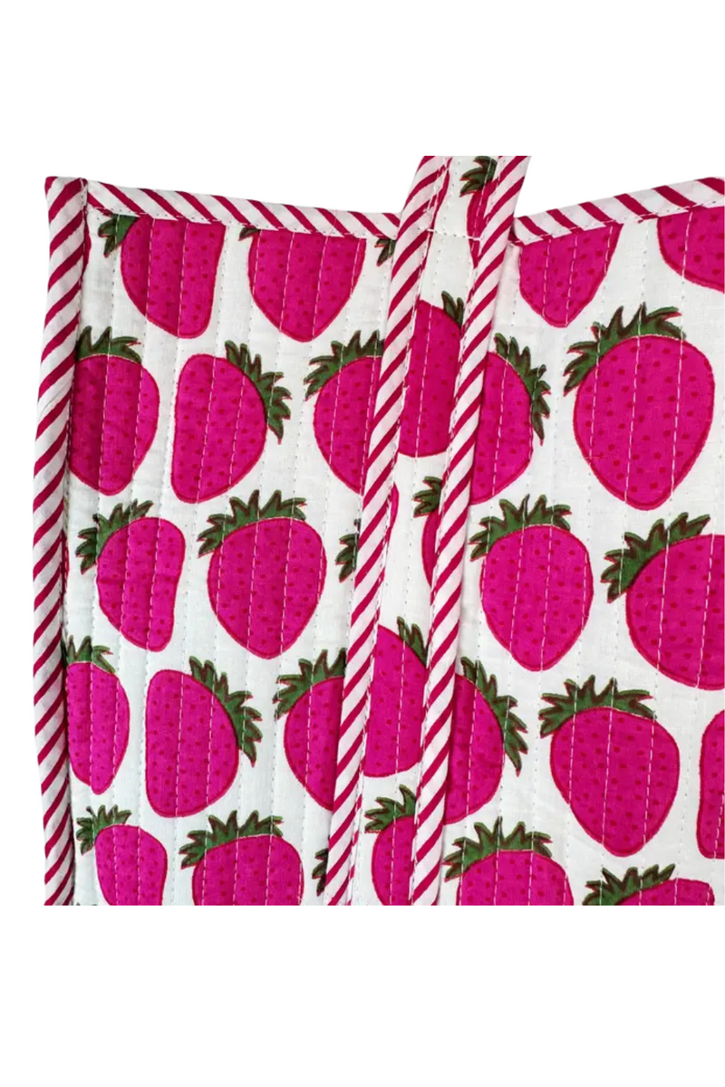 The Audrey | Pink Strawberry Tote Bag