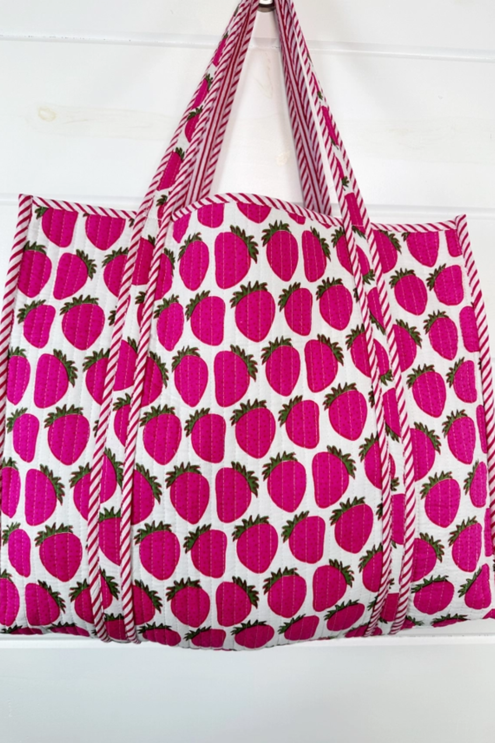 The Audrey | Pink Strawberry Tote Bag