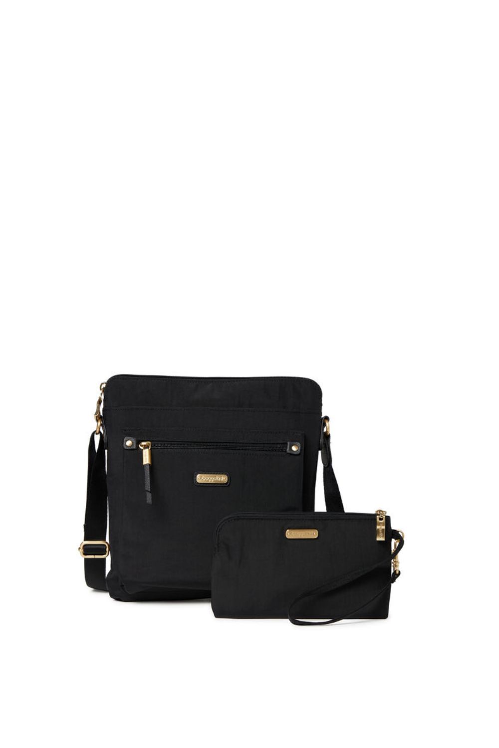 Baggallini Go Bagg With RFID Phone Wristlet - Black w/ Gold