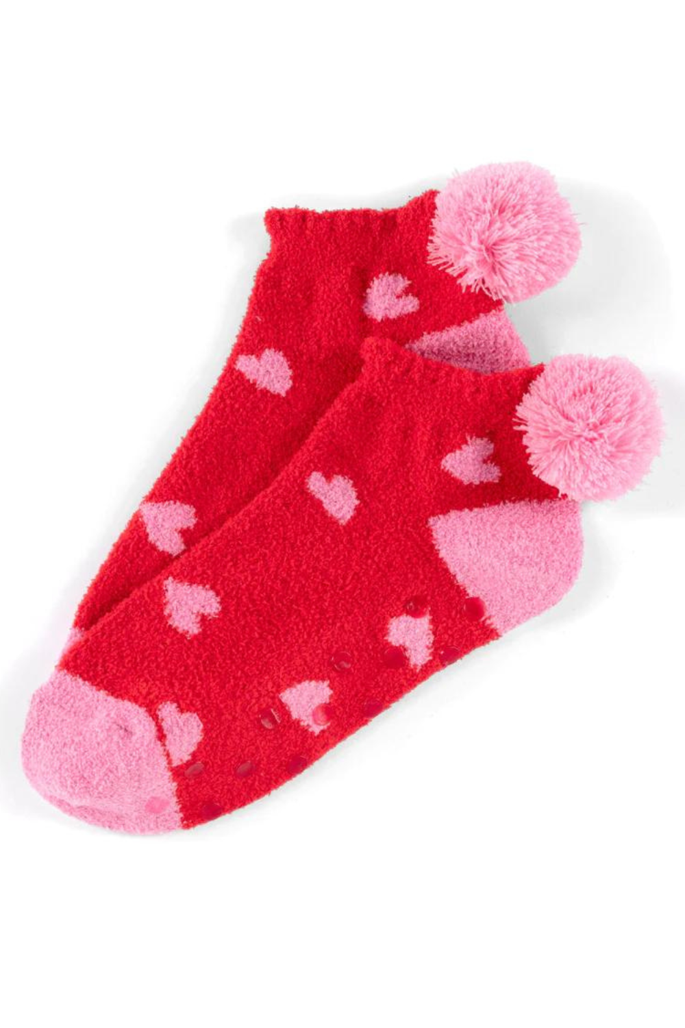 Red & Pink Hearts Home Socks