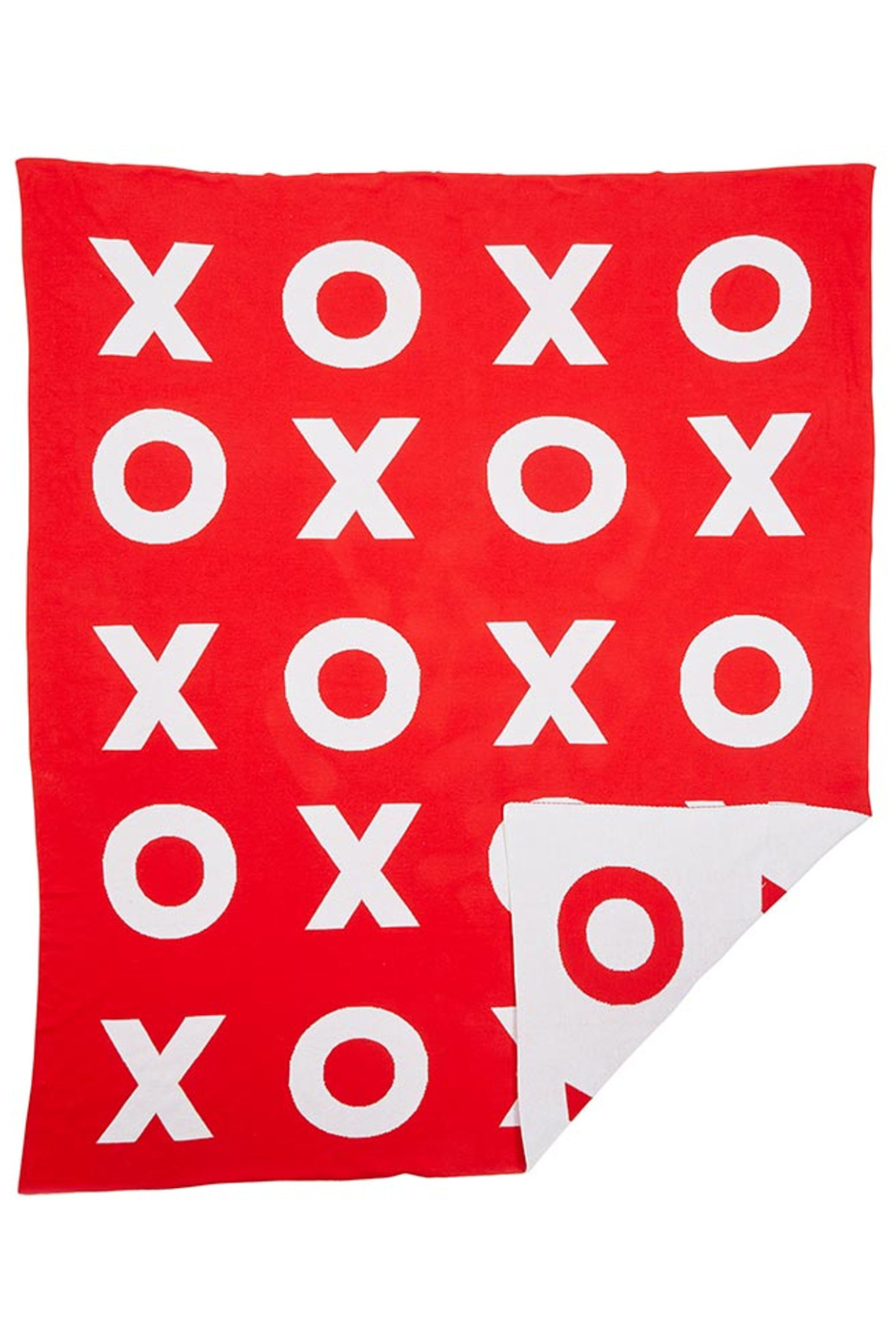 XO Red & White Luxe Throw