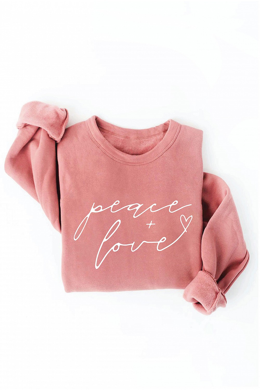 Peace and Love Sweatshirt - Mauve