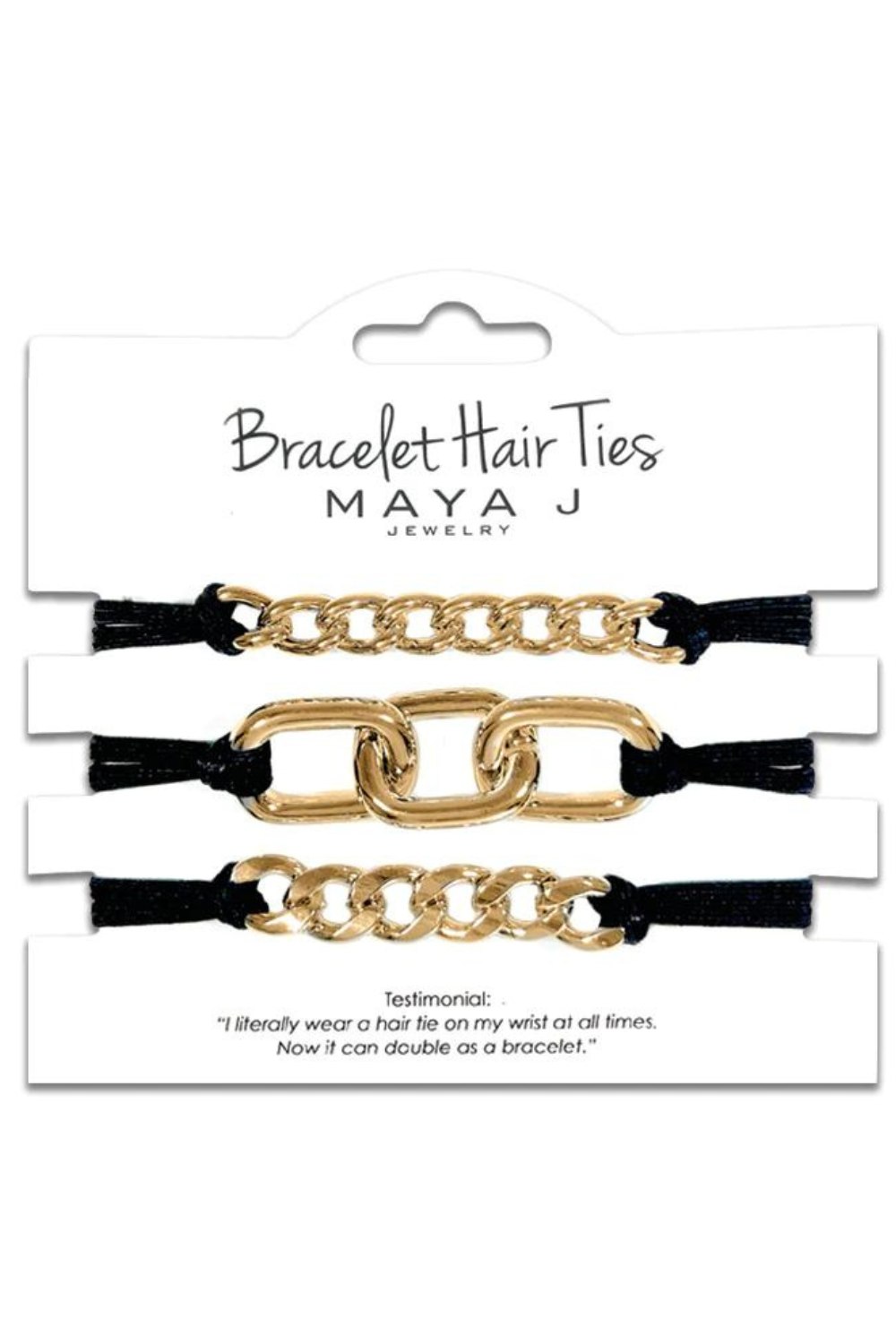 Bracelet Hair Ties - Black with Gold