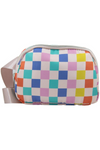 Multicolor Checkered Belt Bag